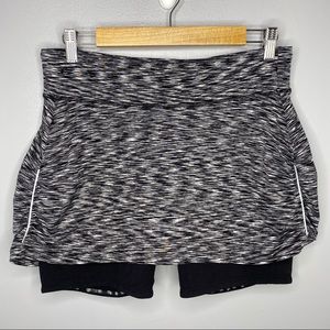 Athleta Black and Gray Space-Dye Skort